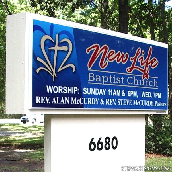 Church Sign for New Life Baptist Church