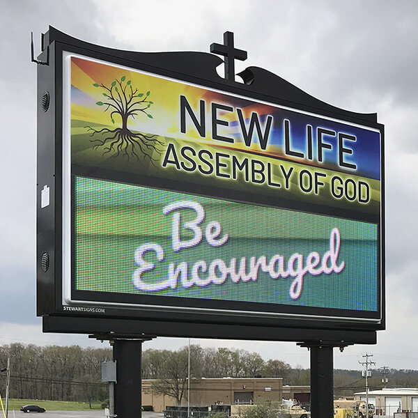 Church Sign for New Life Assembly of God