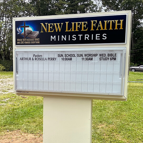Church Sign for New Life Faith Ministries