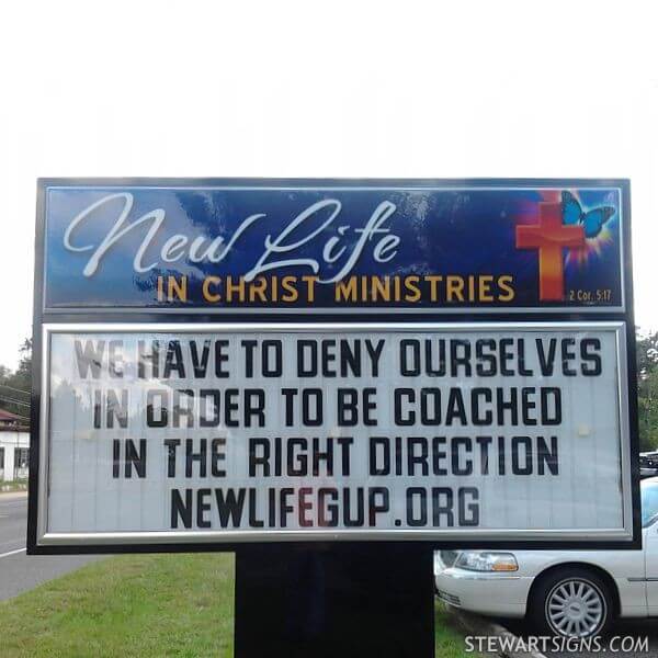 Church Sign for New Life in Christ Ministries