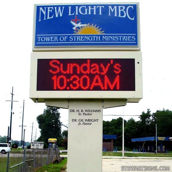 Church Sign for New Light Missionary Baptist Church