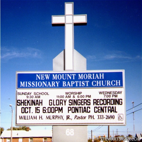 Church Sign for New Mt. Moriah Missionary Baptist Church