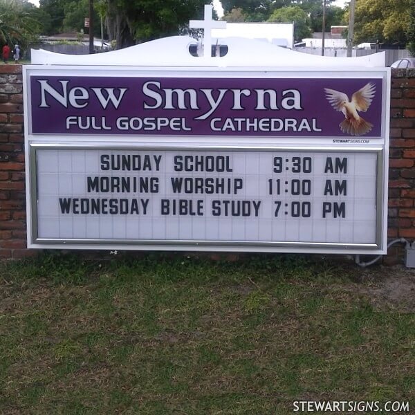 Church Sign for New Smyrna Full Gospel Cathedral
