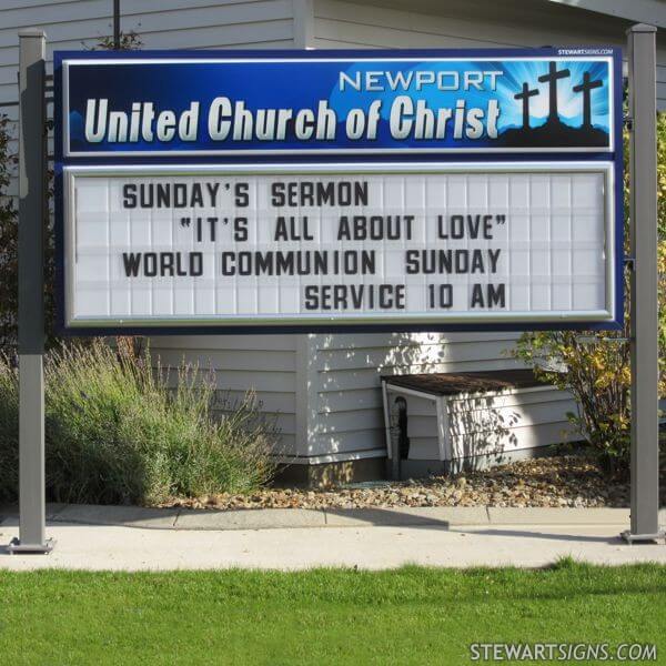 Church Sign for Newport United Church of Christ