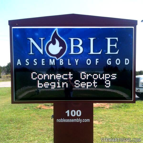 Church Sign for Noble Assembly of God