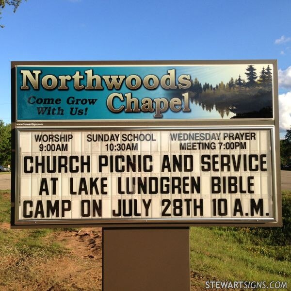 Church Sign for Northwoods Chapel