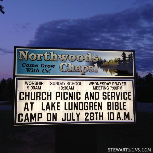 Church Sign for Northwoods Chapel