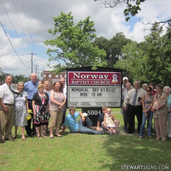 Church Sign for Norway Baptist Church