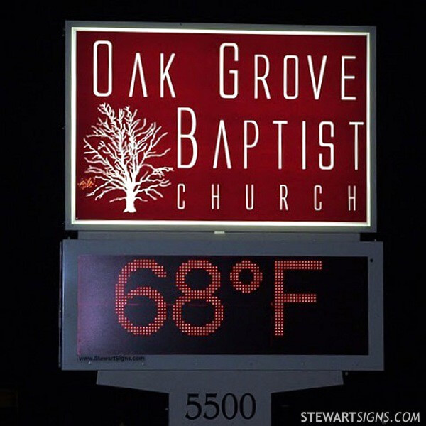 Church Sign for Oak Grove Baptist Church