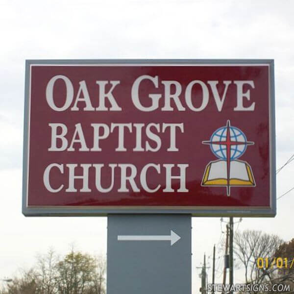 Church Sign for Oak Grove Baptist Church