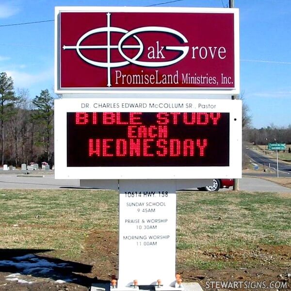 Church Sign for Oak Grove Baptist Church Promised Land Ministries