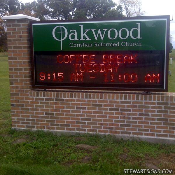 Church Sign for Oakwood Christian Reformed Church