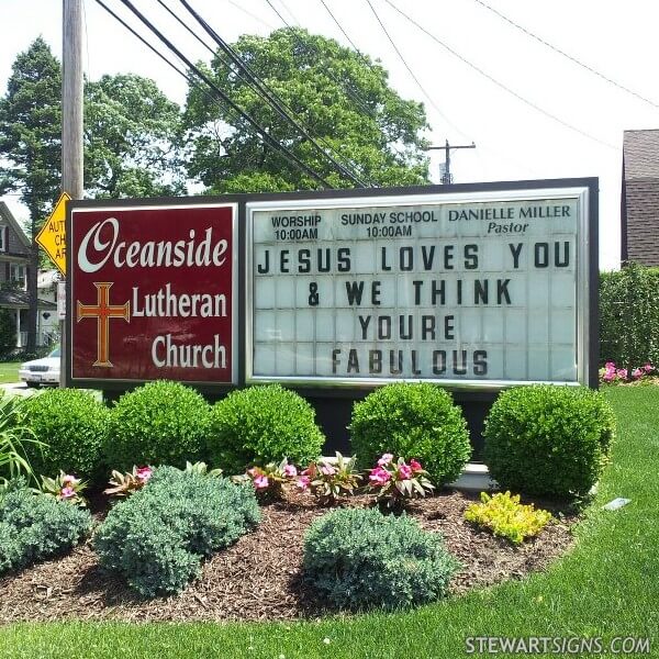 Church Sign for Oceanside Lutheran Church