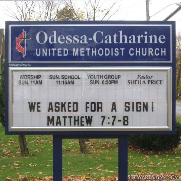 Church Sign for Odessa - Catharine United Methodist Church