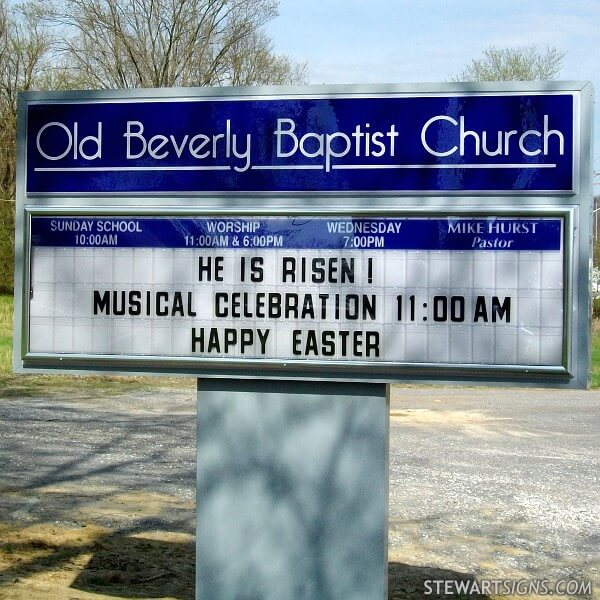 Church Sign for Old Beverly Baptist Church