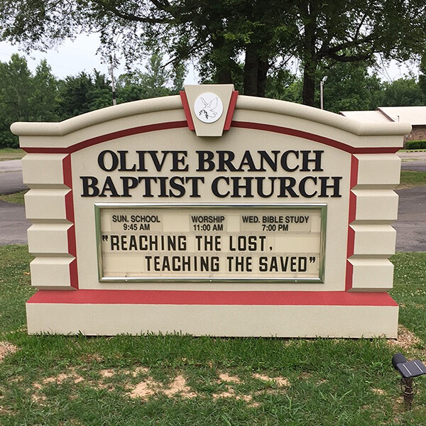 Church Sign for Olive Branch Baptist Church