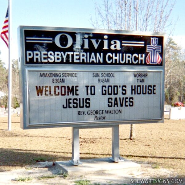 Church Sign for Olivia Presbyterian Church