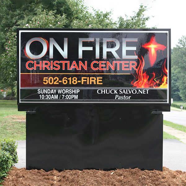 Church Sign for On Fire Christian Center