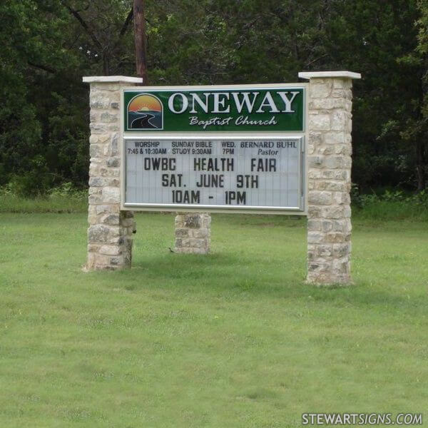 Church Sign for One Way Baptist Church