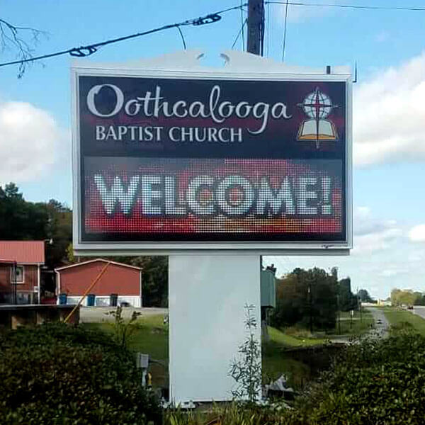 Church Sign for Oothcalooga Baptist Church