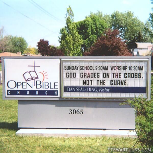Church Sign for Open Bible Church