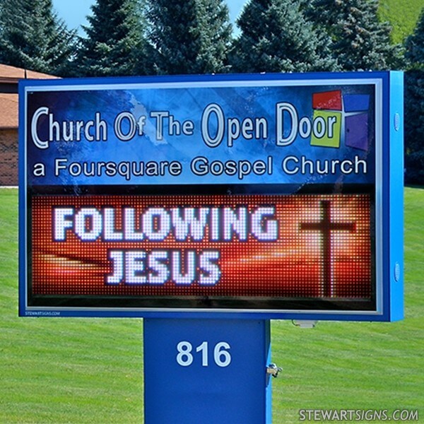 Church Sign for Church of the Open Door