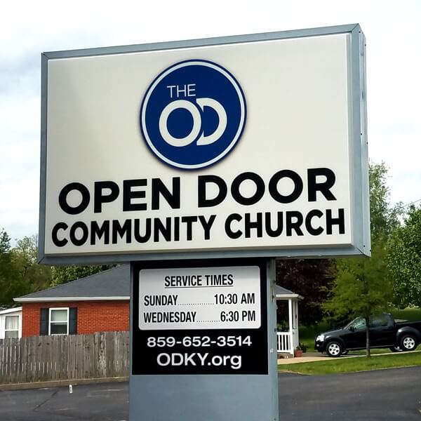 Church Sign for Open Door Community Church of God