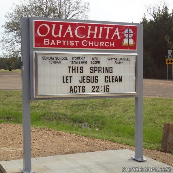 Church Sign for Ouachita Baptist Church