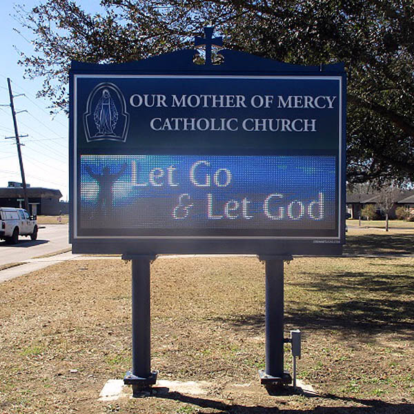 Church Sign for Our Mother of Mercy Catholic Church