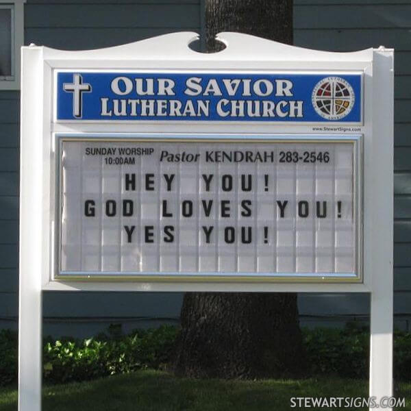 Church Sign for Our Savior Lutheran Church