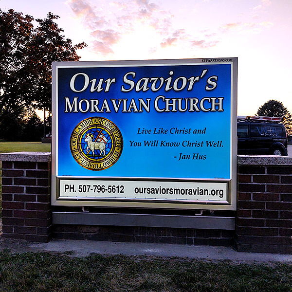 Church Sign for Our Savior's Moravian Church