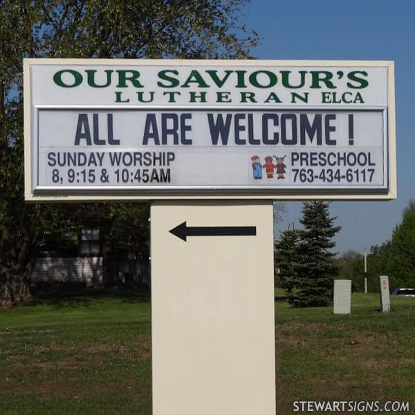 Church Sign for Our Saviour's Lutheran Church