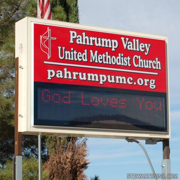 Church Sign for Pahrump Valley United Methodist Church