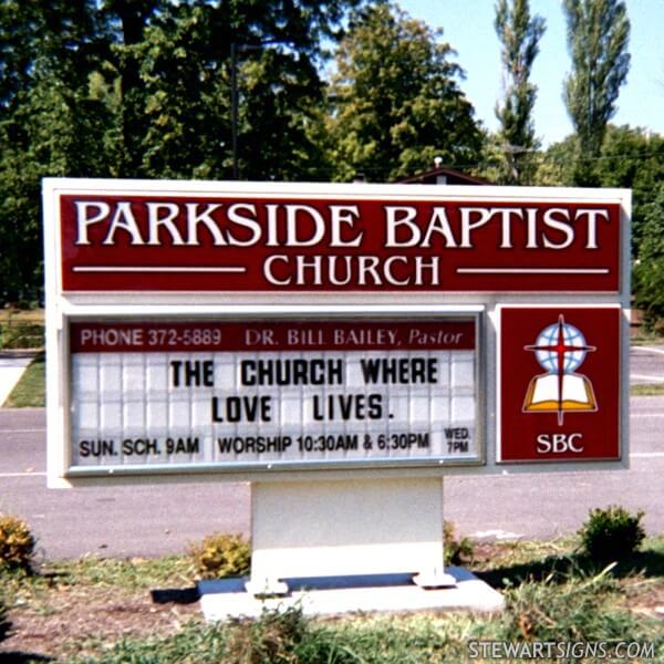 Church Sign for Parkside Baptist Church