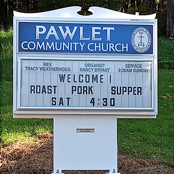 Church Sign for Pawlet Community Church