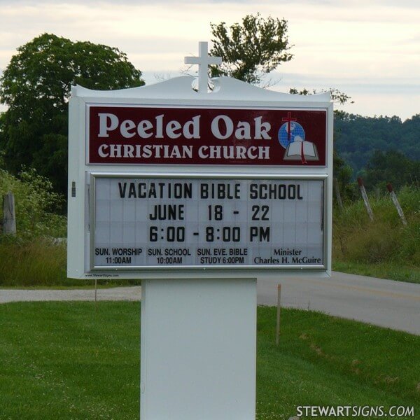 Church Sign for Peeled Oak Christian Church
