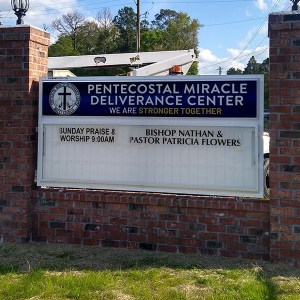 Church Sign for Pentecostal Miracle Deliverance Center