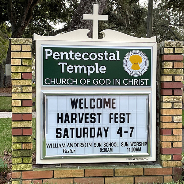 Church Sign for Pentecostal Temple Church of God in Christ
