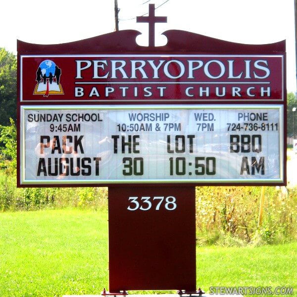 Church Sign for Perryopolis Baptist Church