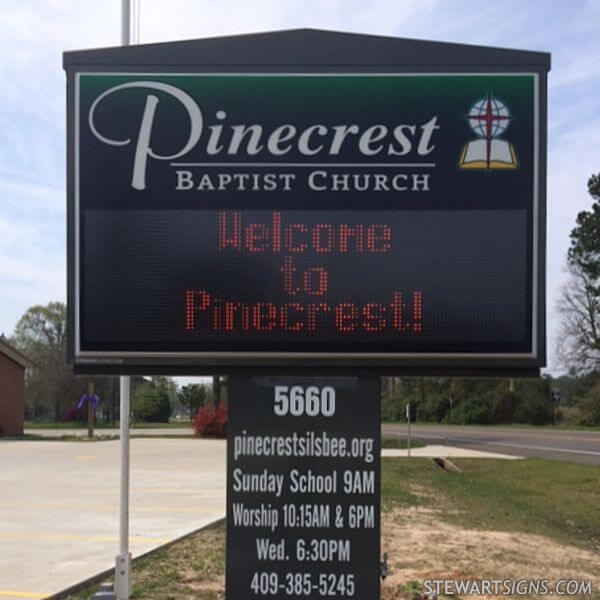 Church Sign for Pinecrest Baptist Church