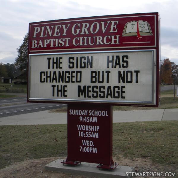 Church Sign for Piney Grove Baptist Church