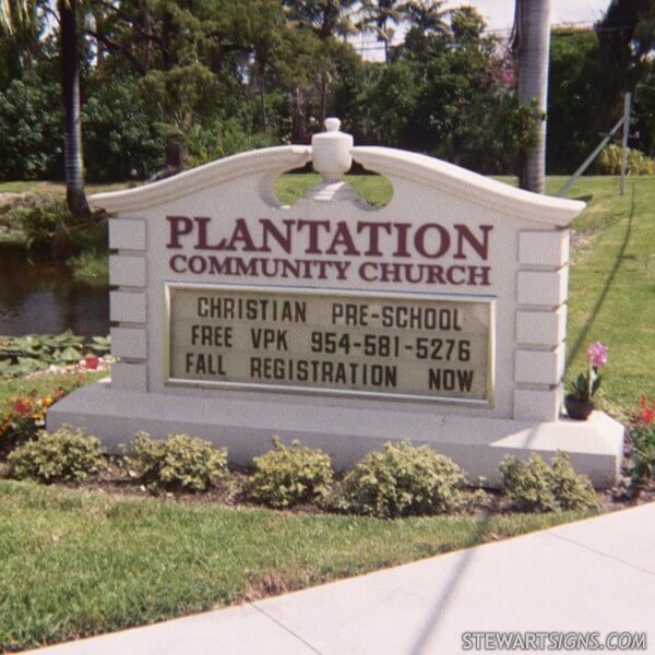 Church Sign for Plantation Community Church