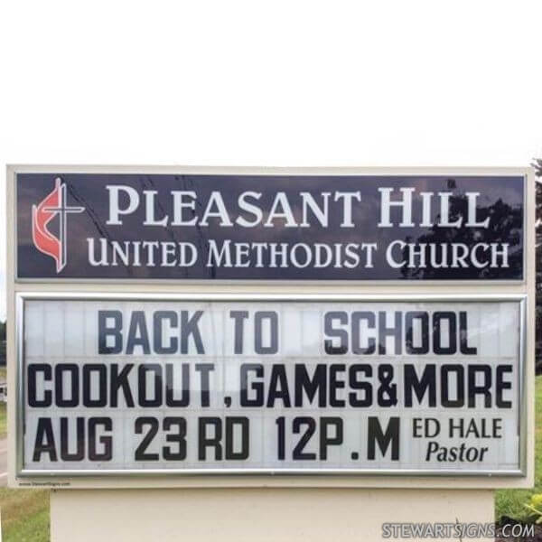 Church Sign for Pleasant Hill United Methodist Church