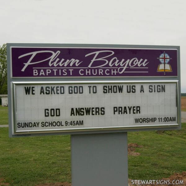Church Sign for Plum Bayou Baptist