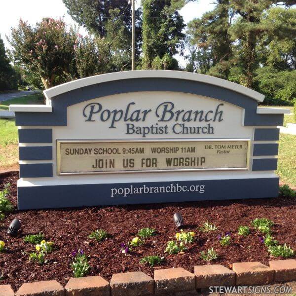 Church Sign for Poplar Branch Baptist Church