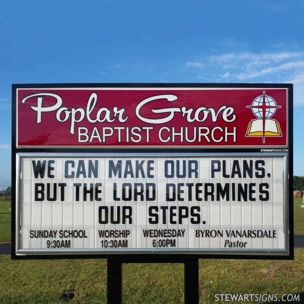 Church Sign for Poplar Grove Baptist Church