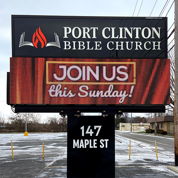 Church Sign for Port Clinton Bible Church