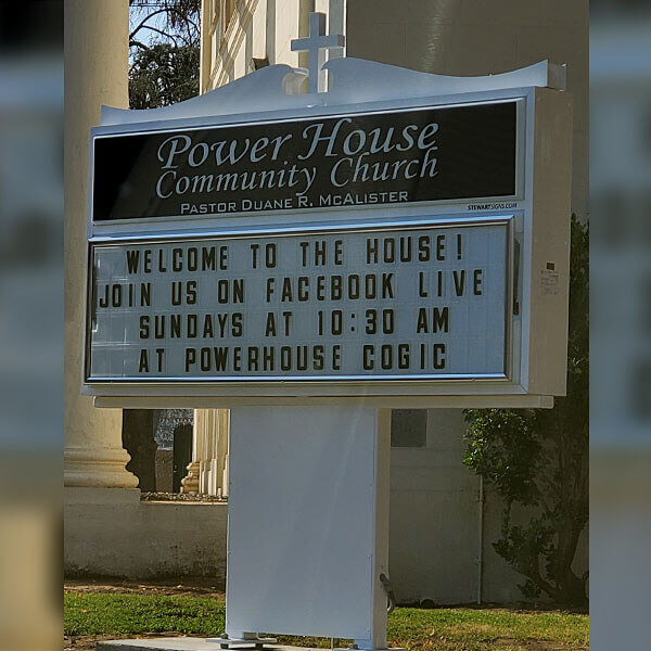 Church Sign for Power House Institutional Church of God in Christ