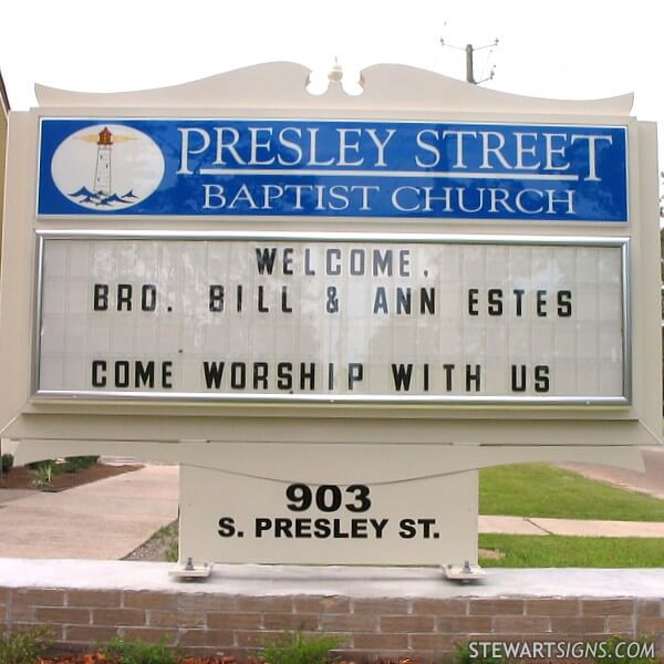 Church Sign for Presley Street Baptist Church