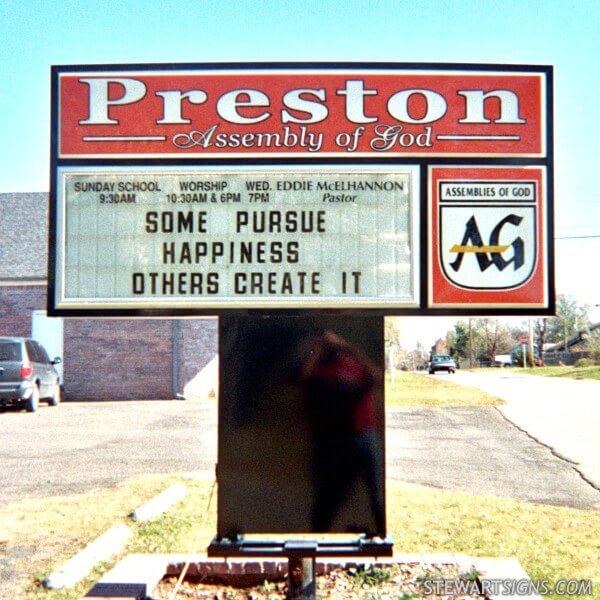 Church Sign for Preston Assembly of God